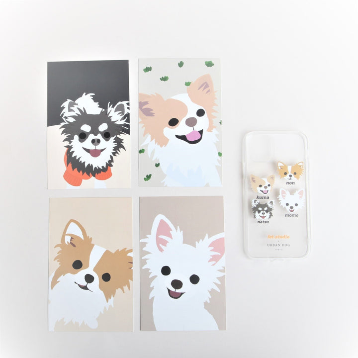 ※予約販売　4匹【fet.studio × URBAN DOG TOKYO】Clear face Iphone case（4匹）
