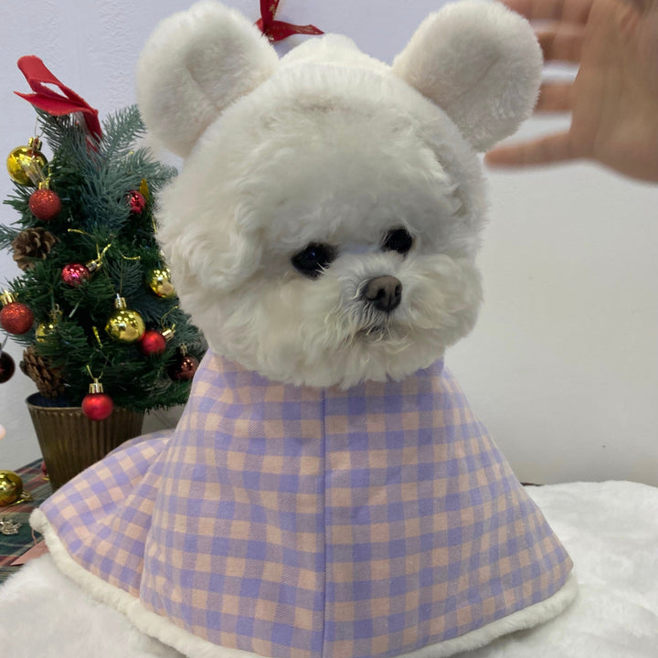 ※予約販売【Hi Yeboo】Bear Hood Blanket Cape（Purple Pink）