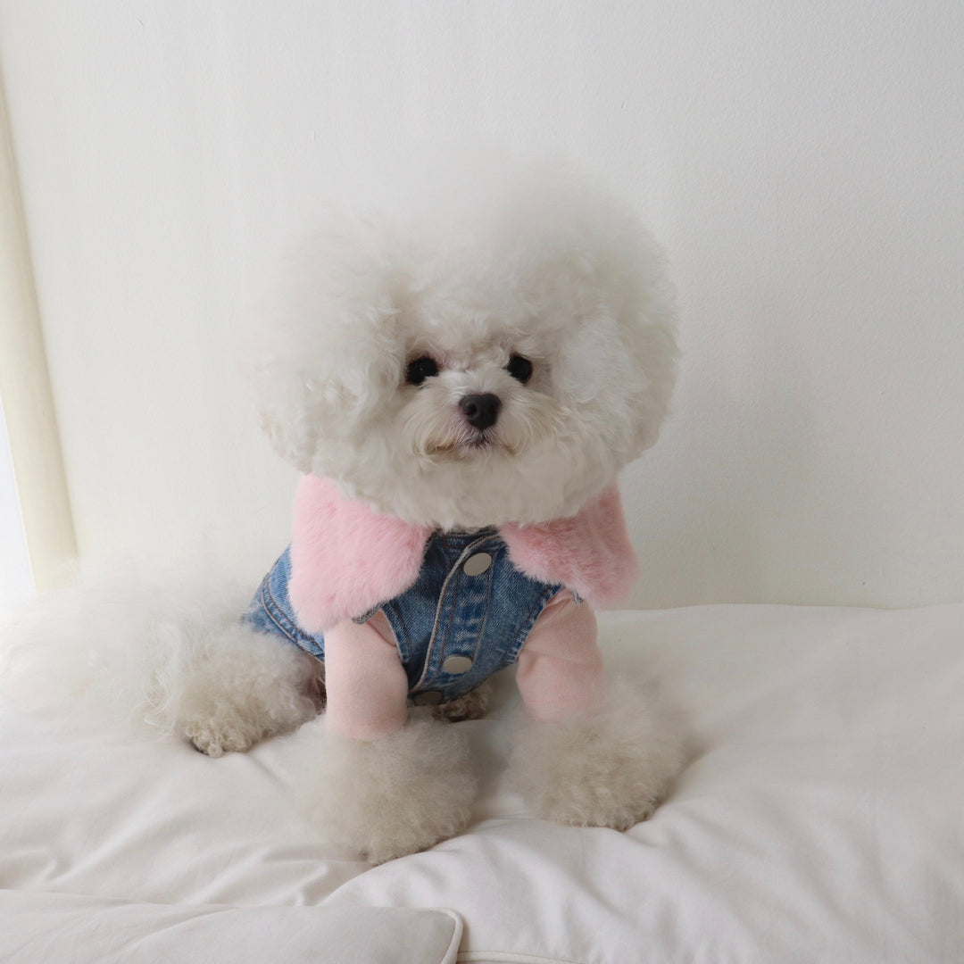 ※予約販売【Hi Yeboo】Denim Fur Vest（Accessories）