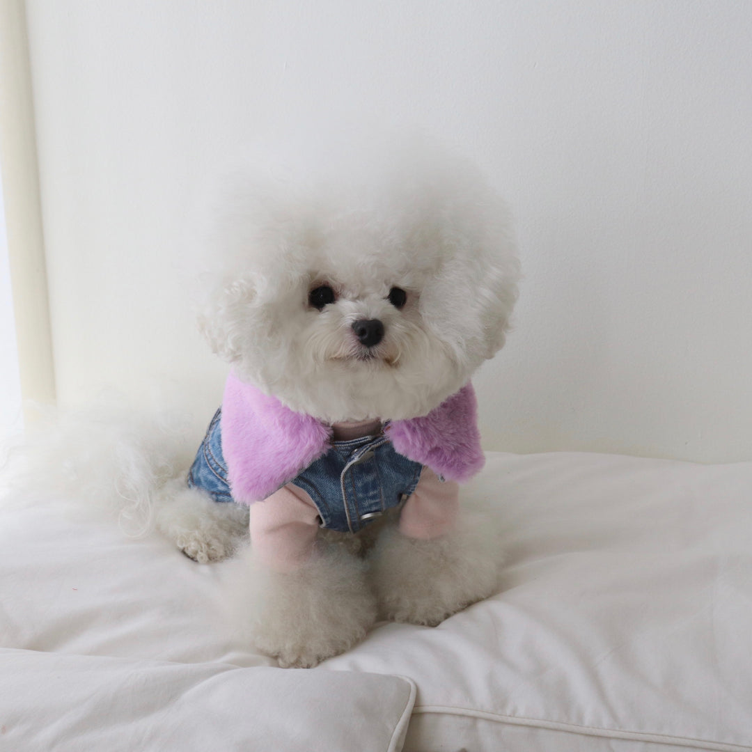 ※予約販売【Hi Yeboo】Denim Fur Vest（Accessories）