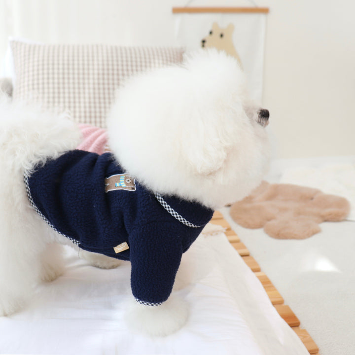即納【DURANG RURANG】teddy bear fleece jacket（ネイビー）