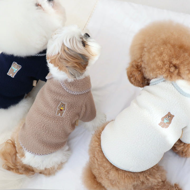 即納【DURANG RURANG】teddy bear fleece jacket（ネイビー）