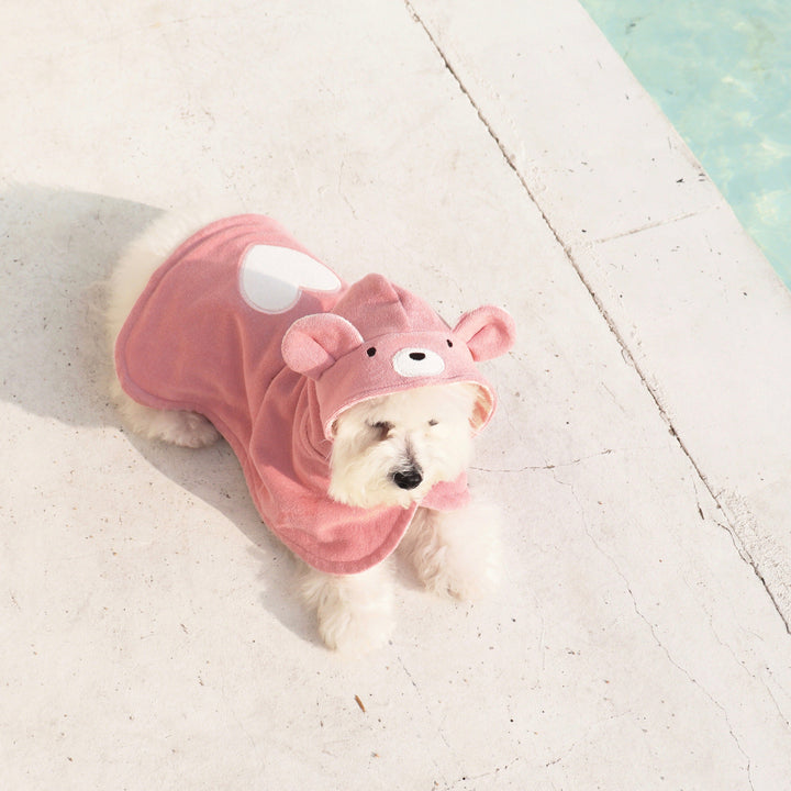 即納【DURANG RURANG】Heart bear robe（Pink）