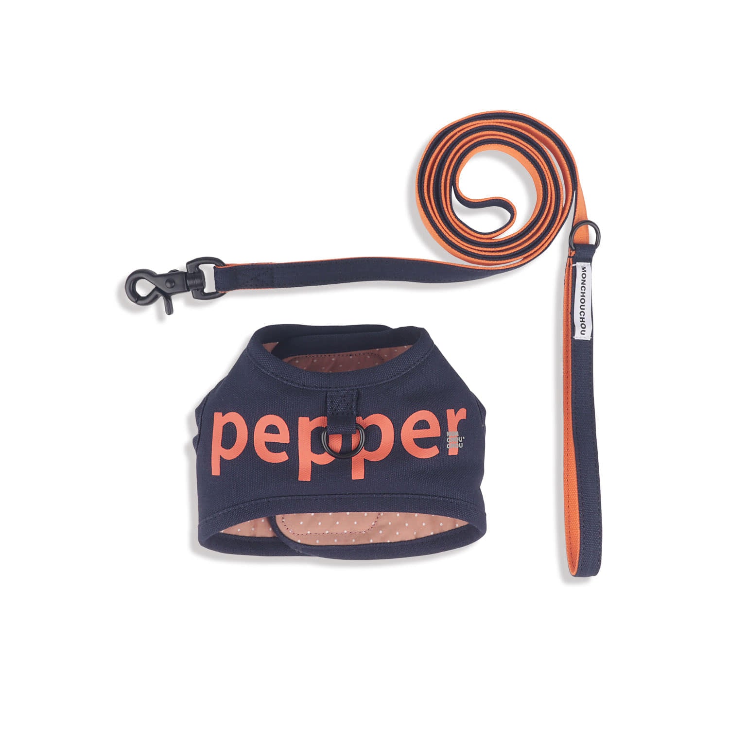 ※※予約販売【monchouchou】COTTON HARNESS & LEASH SET（pepper）