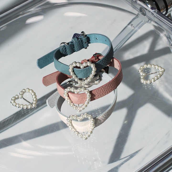 ※予約販売【maison de miu】 Heart Pearl Collar(Blue)