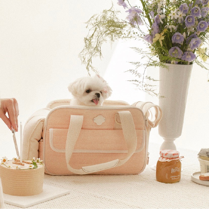 即納【seoru】name embroidery ballon bag set（milk pink）