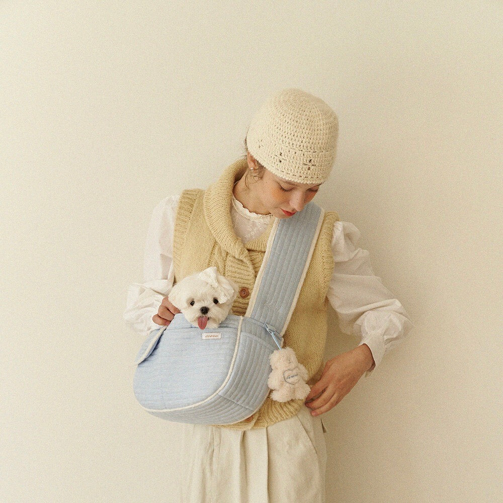 ※予約販売【seoru】classic herringbone pet bag（sky blue）