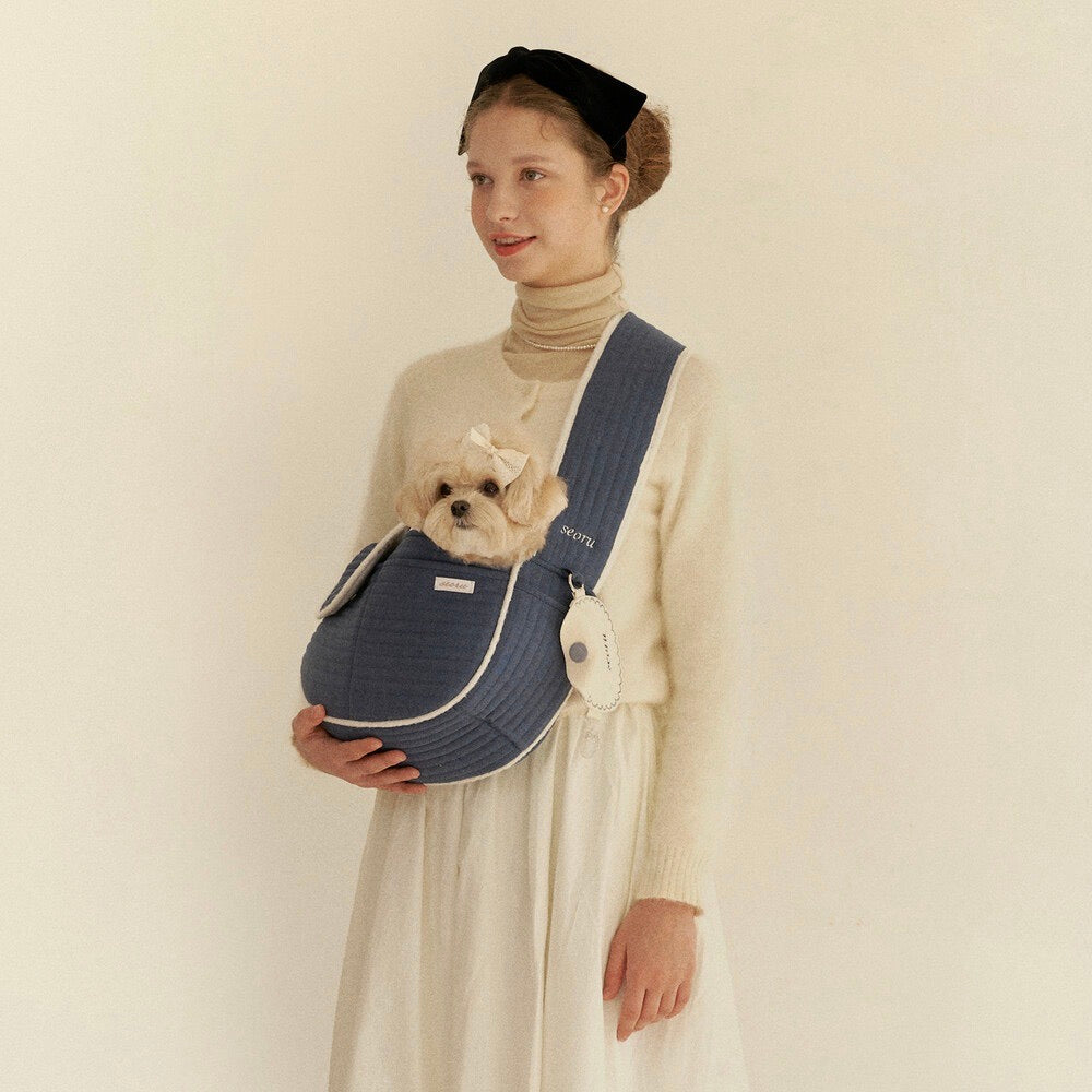 ※予約販売【seoru】classic herringbone pet bag（navy）