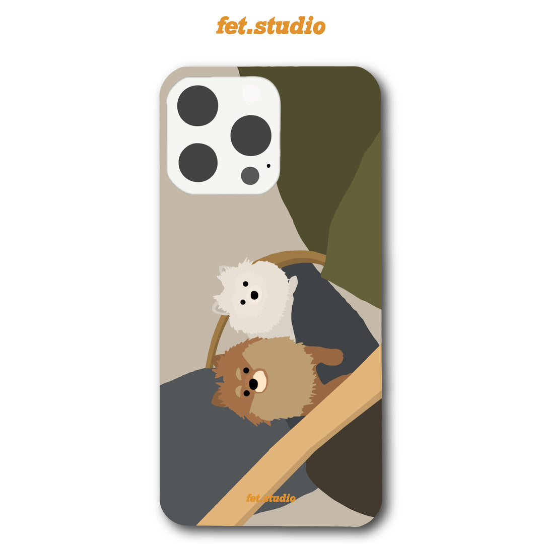 ※予約販売　2匹【fet.studio × URBAN DOG TOKYO】postcard hard Iphone case（2匹）