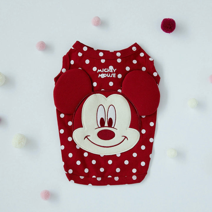 ※予約販売【DA】Mickey Mouse Polka dots sleeveless（ワイン）